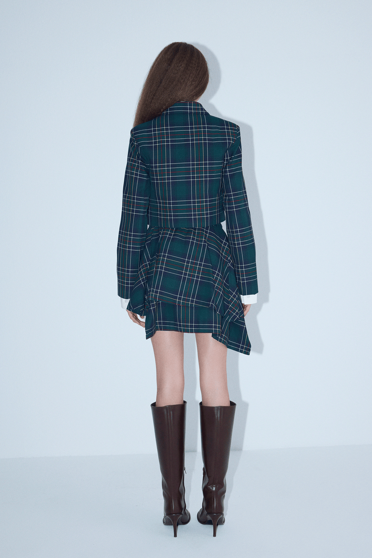 Green Check Mini Skirt